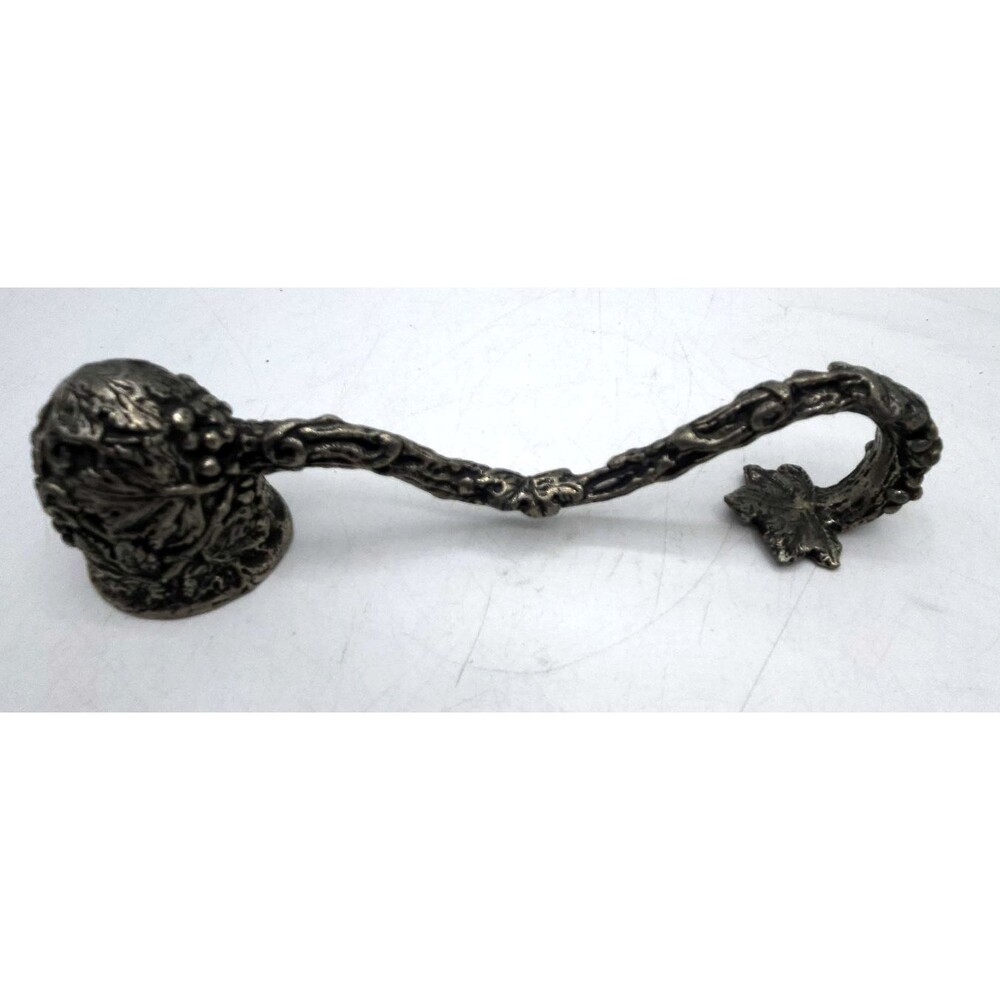 Vintage Pewter Candle Snuffer with Grape and Vine Pattern
